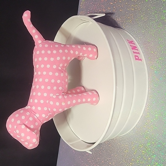 PINK Victoria's Secret Other - RARE Htf VS Pink Mini Metal Bin Tote Tub Display/ Prop